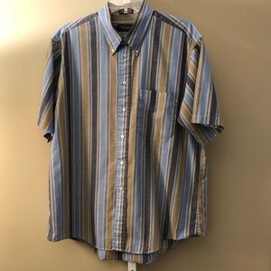 Johnathan Stewart Men's Striped Short Sleeve Shirt Size XL